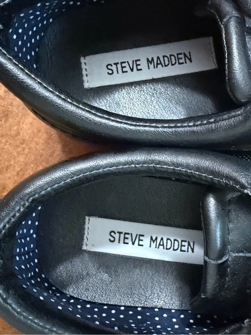 Steve Madden Boliver Black Leather Cap Toe Oxford Dress Shoes Boys Youth Size 5